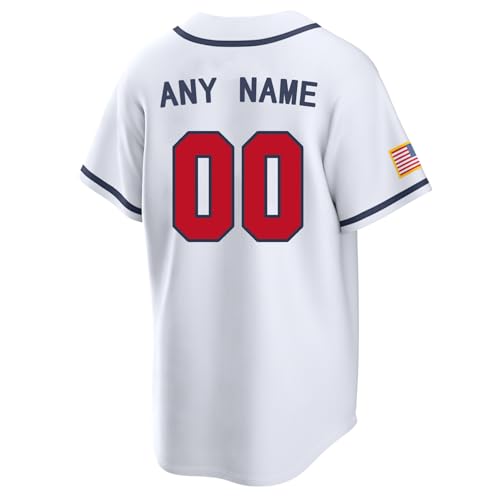 Jersey personalizado de béisbol con nombre y número de jugador, estilo abotonado miniatura 2
