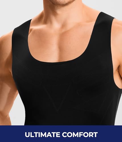 TAILONG Compression Shirt Men - Slimming Undershirt Body Shaper Vest, Compression Tank Top Shapewear Tummy Control2