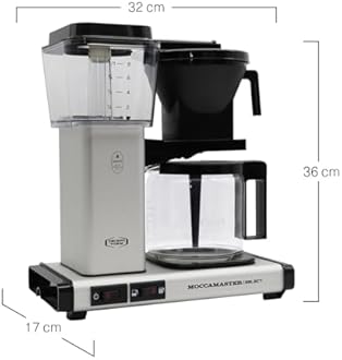 Moccamaster KBG Select, Coffee Makers, Filter Coffee, Matt Silver, UK Plug, 1.25 Liters