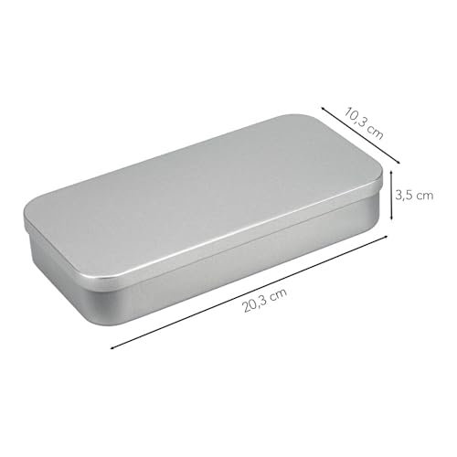 Ideen mit Herz Metall-Boxen mit Scharnier-Deckel | Blech-Kiste | Aufbewahrung für Kleinteile, Schmuck, auf Reise | 20,3 cm x 10,3 cm x 3,5 cm | 3 Stück