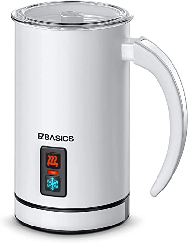 EZBASICS Milk Frother, Electric Milk Steamer, 8.4oz/250ml Automatic Hot and Cold Foam Maker, Milk Warmer for Coffee, Latte, Cappuccinos with Two Whisks for Frothing and Heating Milk, White EZBASICS Milk Frother, Electric Milk Steamer, 8.4oz/250ml Automatic Hot and Cold Foam Maker, Milk Warmer for Coffee, Latte, Cappuccinos with Two Whisks for Frothing and Heating Milk, White