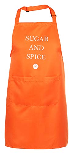 MeAnWe Wares Adjustable Apron with Pockets, Sugar and Spice, Kitchen, Cooking, Baking Bib