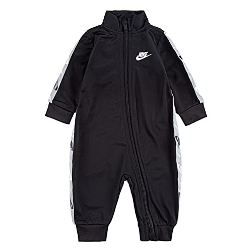 Image of Nike Baby Boys Long Sleeve Tricot Taping Coverall (Black(56H984-023)/White, 3 Months)