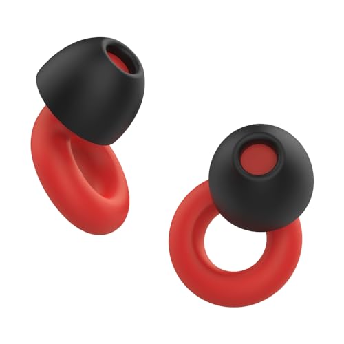 SLuB 耳栓 睡眠用 遮音 フィット 耳が痛くならない シリコン 騒音カット 遮音値37dB 快眠 安眠グッズ 騒音対策 聴覚プロテクション 選べる4カラー 水洗い可能 繰り返し使用可能 レッド