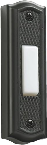 Quorum 7-301-95 Traditional Door Chime Button from Door Chimes Old World Collection in Bronze/Dark Finish,