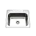 Houzer 2522-9BS3-1 Glowtone Series Topmount Stainless Steel 3-hole Single Bowl Kitchen Sink, 9-Inch Deep