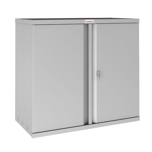 Phoenix SC Series SC1010GGK - Armario de papelería de 2 puertas y 1 estante en color gris con cerradura de llave