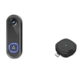 ドアベル ワイヤレスドアベル WiFi 1080P カメラセキュリティドアベルビデオインターホンスマートホームモニター IR ナイトビジョン防水 長距離ワイヤレス(Option 4 Add 64G TF Card)