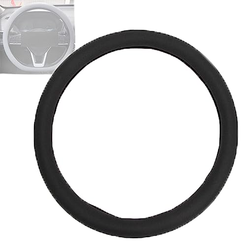 Cool - Coprivolante in silicone antiscivolo, universale, 32-40 cm, antiscivolo, morbido, elastico, per auto (nero)