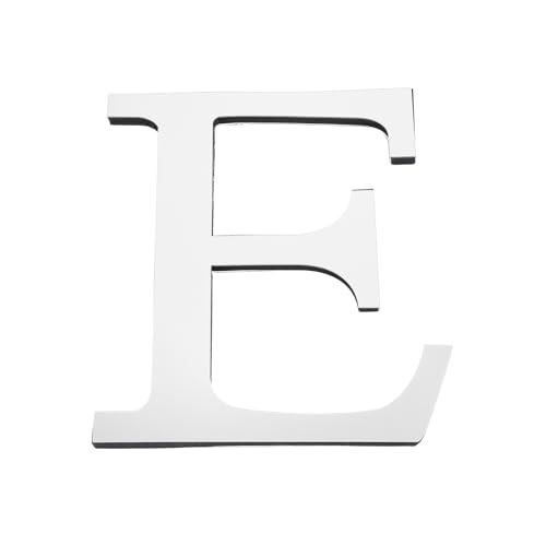 PATIKIL 7.87 Inch 3D Acrylic Alphabet Mirror Wall Stickers Letter E Self-Adhesive Home Decor Letter Sign Art Sticker Decal for DIY Home Decoration Silver by PATIKIL - Used condition - CA$14.77