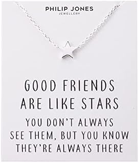 Philip Jones Silver Plated Star Necklace with Quote Card