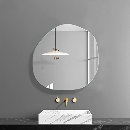 MKYOKO Espejo de vanidad HD de 4 mm de Espesor, Espejo de Pared a Prueba de explosiones, Espejo de baño Irregular para Hotel/Sala de Estar/baño/Entrada, Espejo Decorativo Moderno (Color :