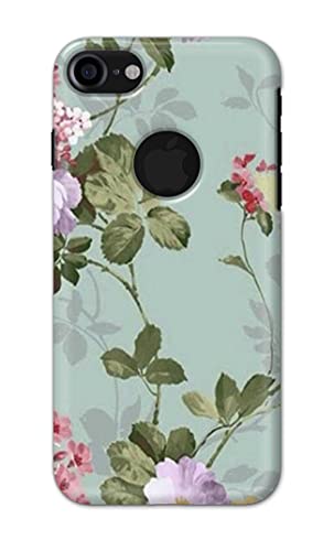Image of Printed Hard Back Cover Case for Apple iPhone 7 Logo | iPhone 8 Logo Back Cover (Floral Painting) -1302