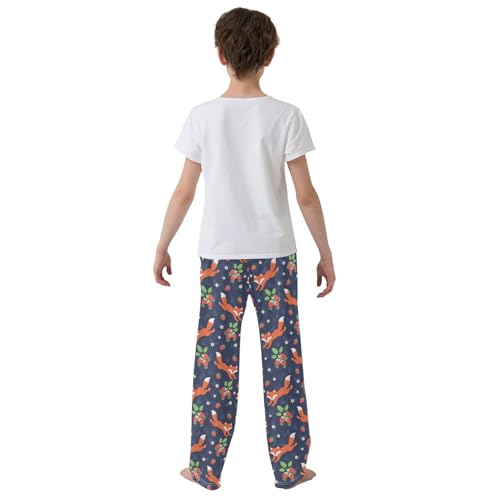 Fox Strawberry Boys Long Pants Soft Trousers Elastic Waist Kids Lounge Bottoms with Pockets S-XL3