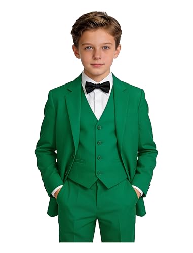 Image of Toddler Suits Slim Fit Suit for Boys,Formal Tuxedo Ring Bearer Outfit Kids Dress Clothes for Wedding,Adjustable Waist