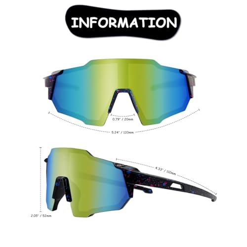 TTOAOKE Kids Sunglasses Youth Baseball Glasses for Sports & Cycling Lightweight Anti-Glare Softball Goggles for Boys & Girls