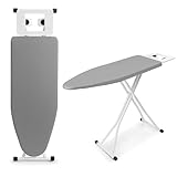 CROWNSHOP Ironing Boards 110X38X64-77CM 6 Adjustable Heights Non-Slip Rubber Feet Cotton Cover with Iron Rest TopIron Board Universal Extra Wide Lightweight Iron Board Rack (Gray)