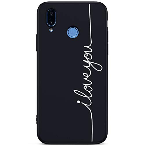 JCKHM Compatible with Huawei Honor Play Silicone Case Cover Fashion Matte TPU Silicone Soft Cover Protective Cover iloveyou