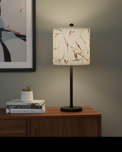Image of Aspen Creative 31223A, Transitional Drum (Cylinder) Shaped Construction White, 8 inch Wide (8 inch x 8 inch x 8 inch) Spider Lamp Shade
