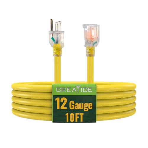 GREATIDE Outdoor Extension Cord with Lighted End, 12 Gauge Heavy ...