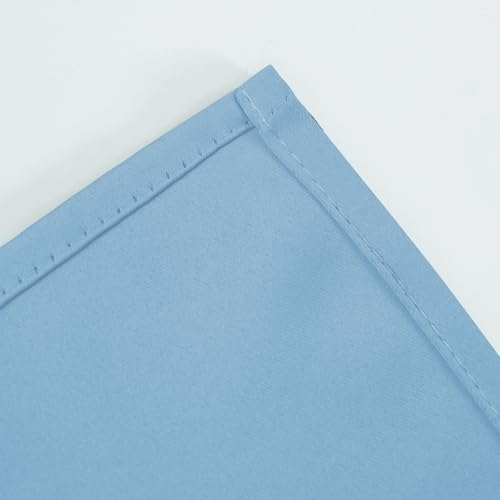 Image of LEMOMO Blackout Curtains 66 x 54 Inch Long Sky Blue Curtains Set of 2 Panels Room Darkening Curtains for Bedroom and Living Room