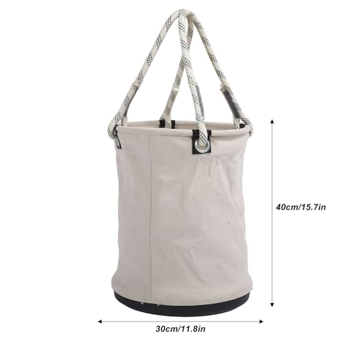Canvas Tool Bucket Heavy Duty 30KG Load Capacity for Maintenance Work (White) - Image 2