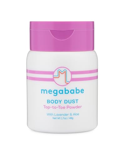 Megababe Sweat Absorbing Body Powder - Body Dust | Hot Weather Essential | with Lavender & Aloe | Talc-Free, All Natural | 1.7 oz (Pack of 1)