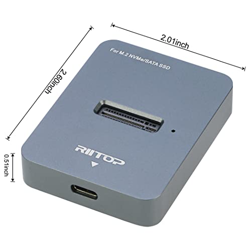 RIITOP Dock USB-C para M.2 NVMe y SATA SSD miniatura 5