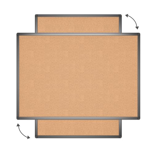 VIZ-PRO Cork Notice Board, 36 X 24 Inches, Cork Bulletin Board with Black Aluminium Frame image 5