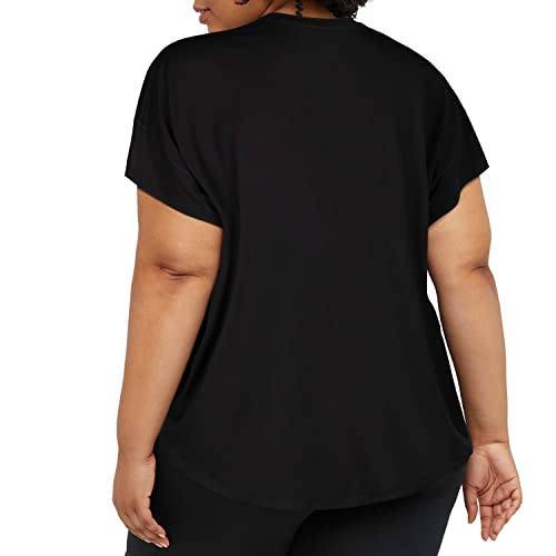Champion Plus Size Soft Touch Tee, Moisture Wicking T-Shirt For Women, Black #TOP1