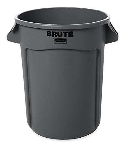 Rubbermaid Commercial Products BRUTE Heavy-Duty Round Trash/Garbage Can with Venting Channels, 32-Gallon, Gray, Wastebasket for Home/Garage/Mall/Office/Stadium/Bathroom, Pack of 6 image 2