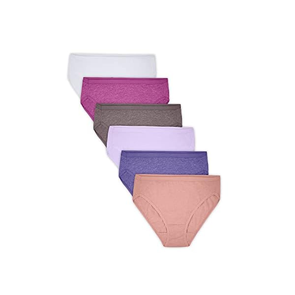 Fruit of the Loom Women's Premium Underwear Soft & Breathable, Ultra Soft-Hi Cut-Fashion Assorted, 6
