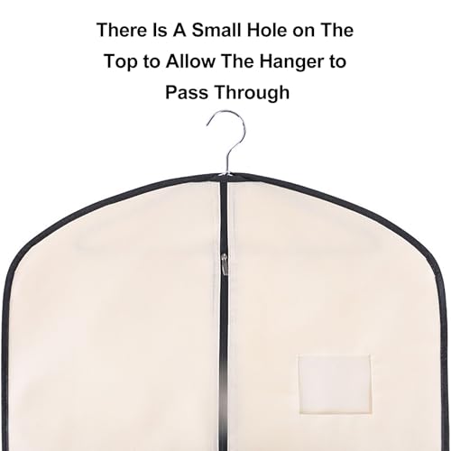 All Clear Dress Garment Bag, Garment Bags for Travel with Zipper Clothes Cover with Handles for Dresses, Coats, Uniforms Beige(60x140cm/24x55in)4