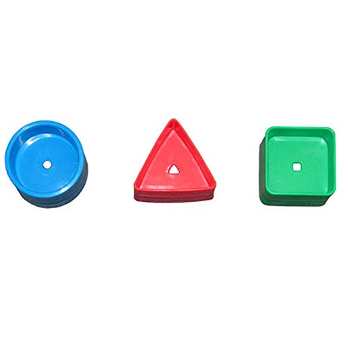 Image of Fisher-Price Replacement Parts for Walker to Wagon Brilliant Basics Walker to Wagon K6670 - Replacement 3 Blocks ~ Blue Circle, Red Triangle, Green Square