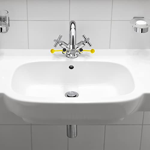 Skywin Eye Wash Kit - Eye Wash Units, Faucet Mounted Emergency Eye Wash Station Sink Attachment - Continuous Flow Eyewash Station With Common Sink Adapters And Inspection Tags (Yellow Caps) #TOP7