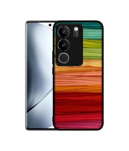 Image of Colorful Thread Design Premium 2D Printed Metal Back Case Cover for Vivo V29 5G / V29 Pro 5G