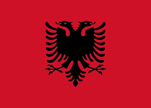 Adesivo Per Auto Con Bandiera Dell'Albania, Sticker 15x10 Cm, Resistente Ai Raggi UV E Ai Graffi, Per Auto, Valigie E Superfici Lisce
