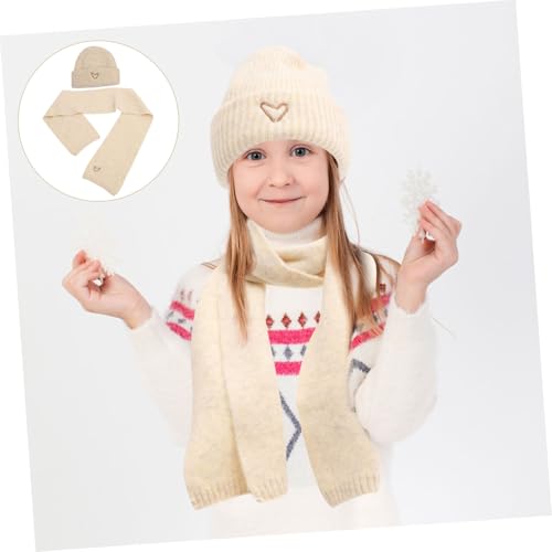 Gorro y bufanda Healeved para niña con bordado de corazón que abraza con suavidad y calor 6