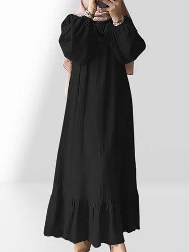 Robe maxi musulmane confortable à poches pour rester libre - 7