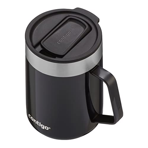 Contigo Streeterville Desk Mug, 420 ML – Insulated Stainless Steel Mug with Stainless Steel Handle, Keeps Coffee & Tea Hot up to 5 Hours, Coffee Mug for Office & Home (Licorice)