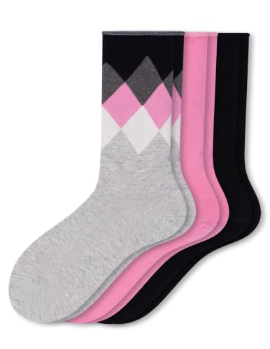 Image of HUE Women's Jeans Roll Cuff Crew Sock, Crew Socks for Women