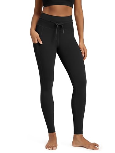 ODODOS Women's Drawstring Tie Daily Pocket Leggings 28" Inseam Full