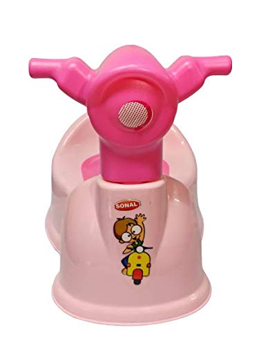 aaKaR Sonal - Baby Scooty - Baby Toilet Trainer Potty Seat with Removable Tray, Lid Cover (Pink) (Pink), Plastic 4