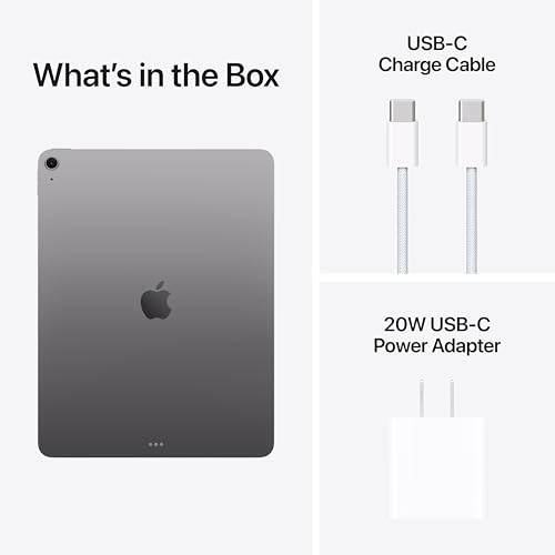 Image of Apple iPad Air 13-inch (M4): Liquid Retina Display, 128GB, 12MP Front /Back Camera, Wi-Fi 7 with Apple N1, Touch ID, All-Day Battery Life - Space Gray with AppleCare+ (2 years)