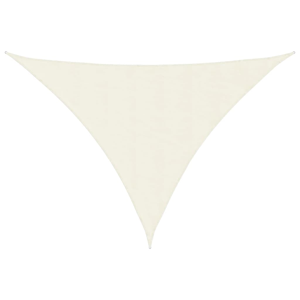 vidaXL Sunshade Sail, Cream Colour, 5x5x6 m, Triangular, PU Coated Oxford Fabric, Water & UV Resistant, for Garden/Terrace/Playground, Includes Stainless Steel Fasteners & Ropes — image 1