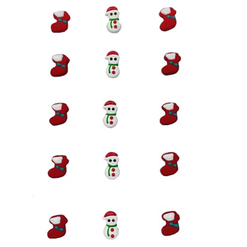 Image of Christmas Sprinkles Icing Decoration for Cupcake Decorating, Christmas Stocking Cake Decoration, Edible Christmas Snowman Cake Cupcake Topper for Baking Cookie Ice Cream Candy Decoration