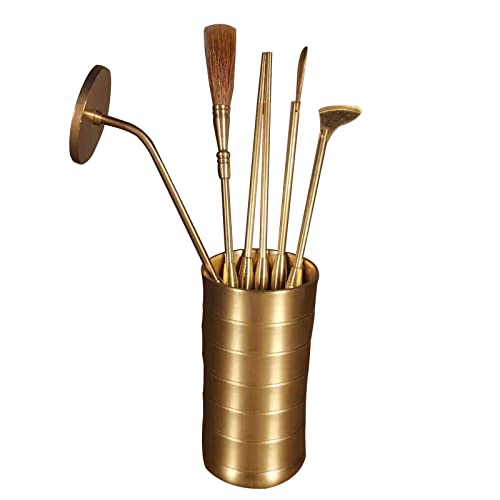 Duiaynke Set of 5 Incense Making Kit Incense Tools Set Ash Press, DIY Incense Brush, Incense Spoon, Fragrance for Home Meditation Bedroom Yoga Decor