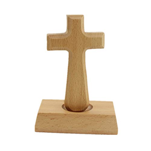 BESPORTBLE Cruz de Madera Decoraciones de Mesa Rústico Cruz Ornamento Católico Religioso...