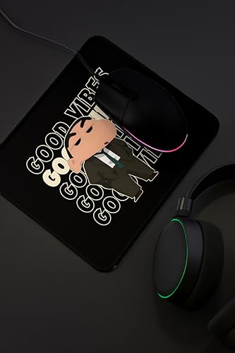Image of Mouse Pad for Laptop & Desktop | 9x7 Inch Anti-Fray Stitched Edges | Non-Slip Rubber Base | Desk Setup Accessory for Students, Gamers & Professionals (Chinchan Vibes)
