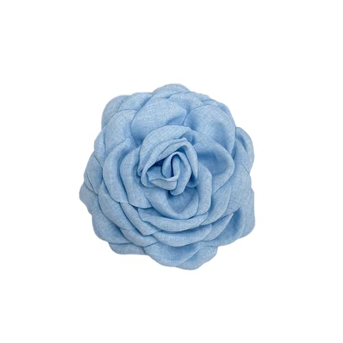 Image of Dainty Fabric Peony Flower Brooches Pin Delicate Camellia Flower Brooch Classic for Women Wedding Party Dance Banquet Elegant Lapel Pins Dress Suit Ceremony Clothes Accessories Jewelry Gifts 100mm